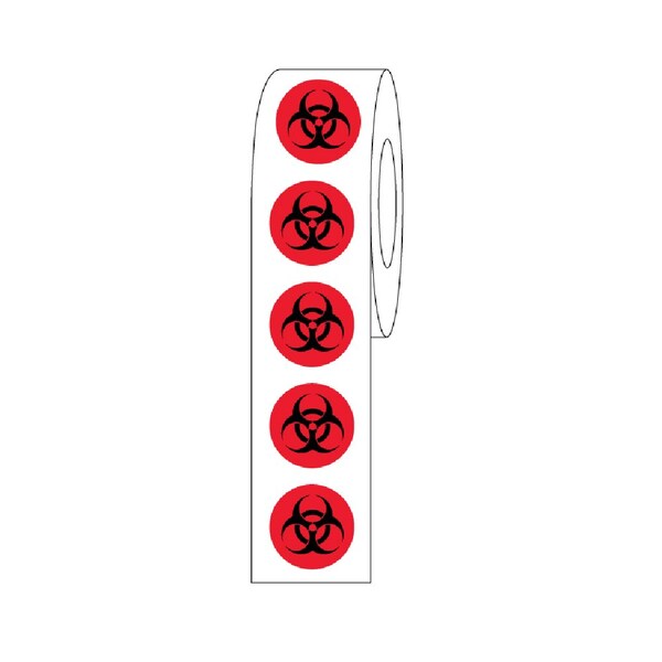 Globe Scientific Label Rolls, Cryo, 9.5mm, Biohazard Dots, 1000PK LCR-95BIO - main